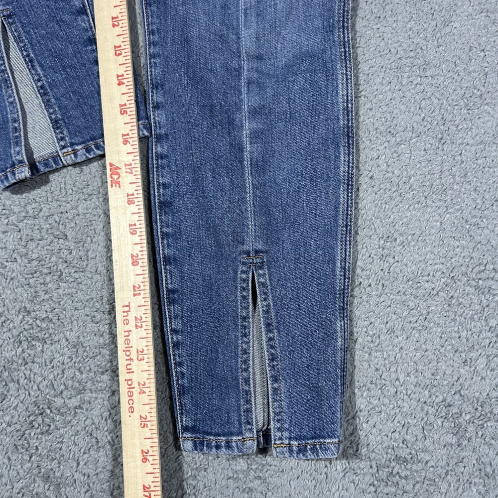 Alice Olivia AO.LA Good High Rise Ankle Skinny Jeans Front Slit Blue 29 #3894 - Picture 8 of 9